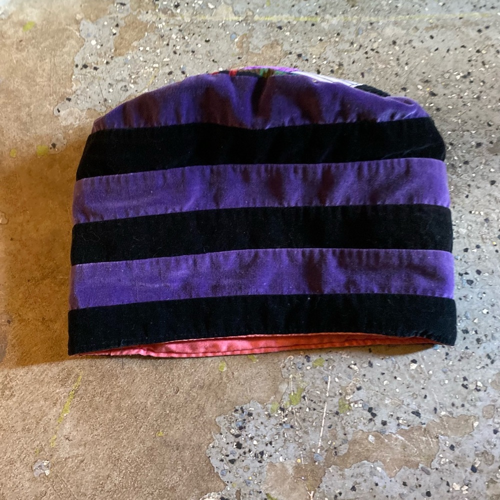Vintage Hand-crafted dread-head colorful velvet stocking cap.  Free size.